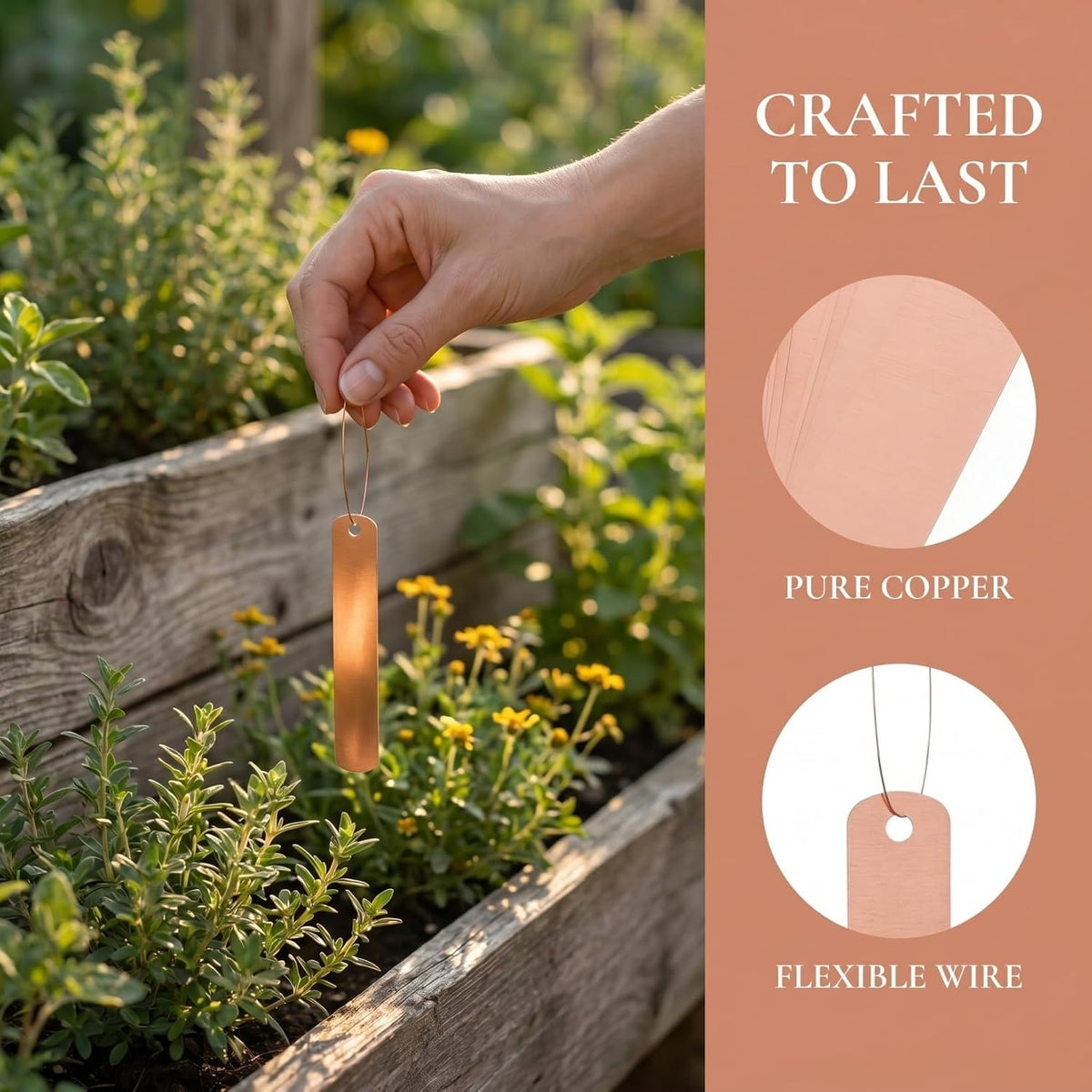 GALPADA 30Pcs Pack Copper Gardening Labels Plant Markers
