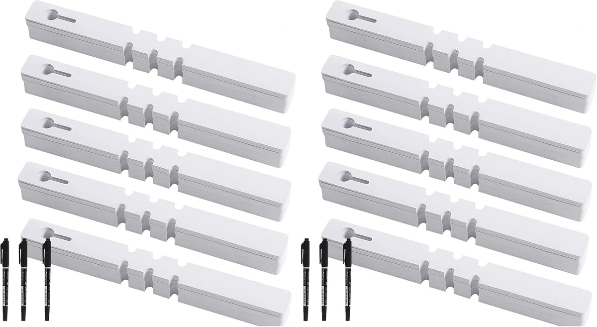 KINJOEK 1800 PCS White Plant Labels, Adjustable PVC Plant Tags Garden Plant Labels