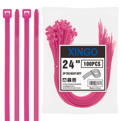 XINGO 18 inch Garden Green Zip Ties Heavy Duty (100 Pack), 60lb Tensile Strength, UV Resistant Cable Ties for indoor and outdoor use