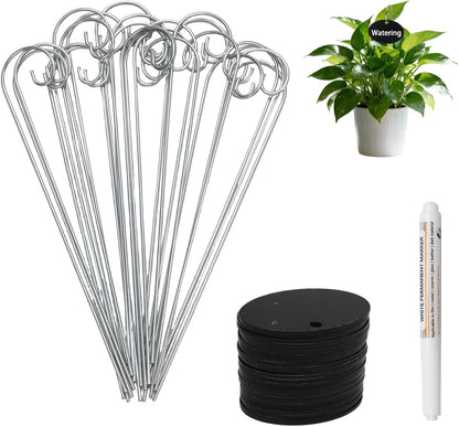 25Pcs Plant Labels, Black Acrylic Plant Labels with Metal Stakes