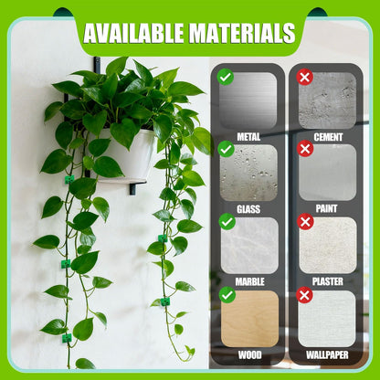 100Pcs Wall Plant Climbing Fixer Clips for Wall Vines Traction Fixing,Green