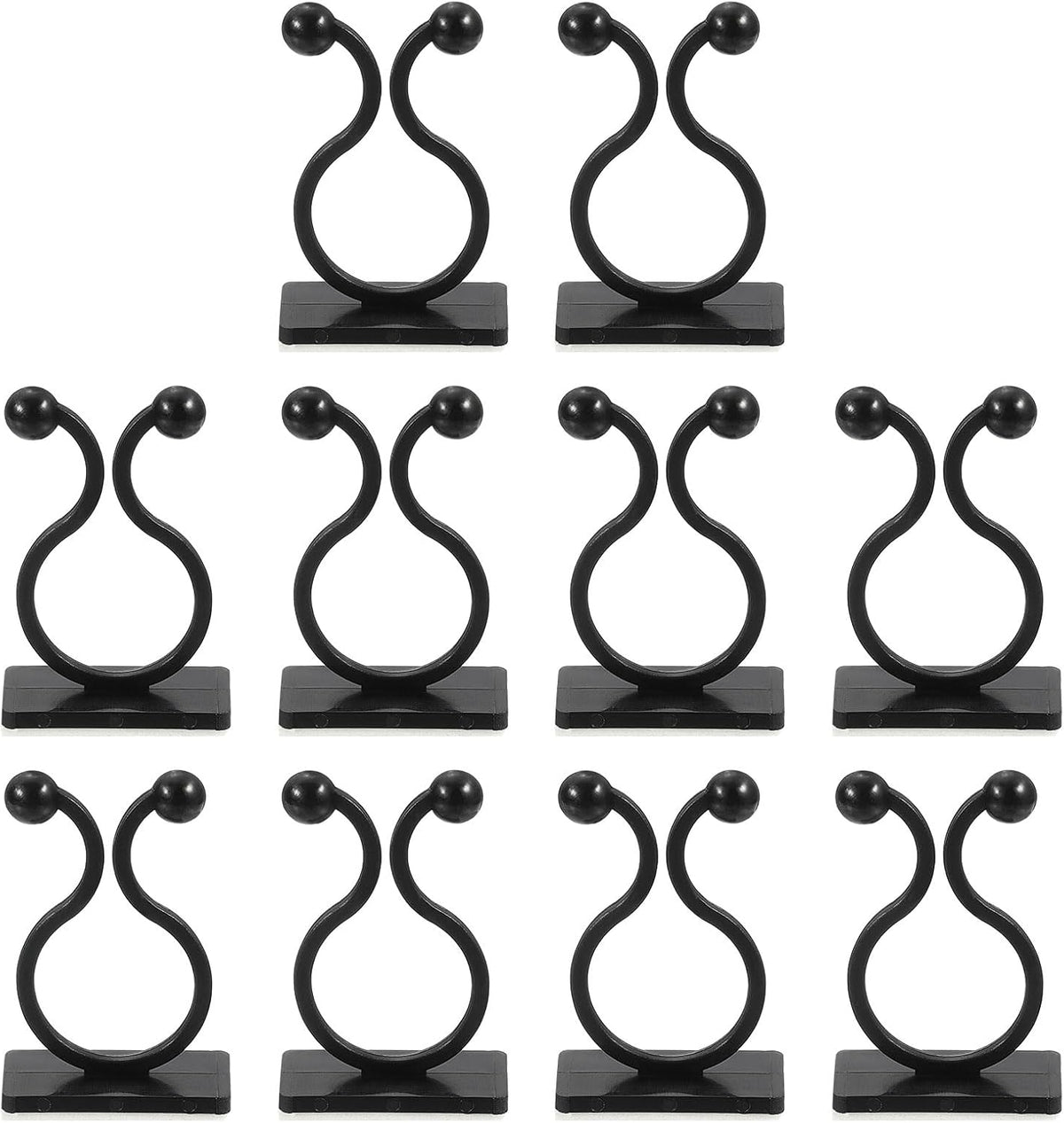 uxcell 100Pcs Plant Climbing Wall Fixture Clips, Plant Fixer Self-Adhesive Hooks Wire Fixing Supporting for Indoor Outdoor Decoration and Cable Wire Fixing (Black, 16.2mm/0.64")