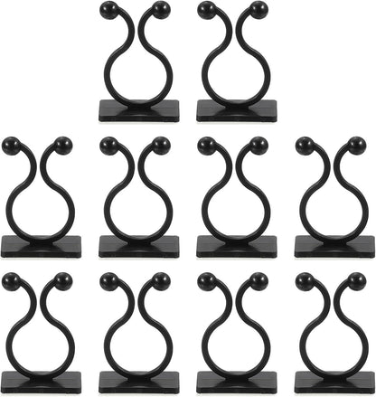 uxcell 100Pcs Plant Climbing Wall Fixture Clips, Plant Fixer Self-Adhesive Hooks Wire Fixing Supporting for Indoor Outdoor Decoration and Cable Wire Fixing (Black, 16.2mm/0.64")