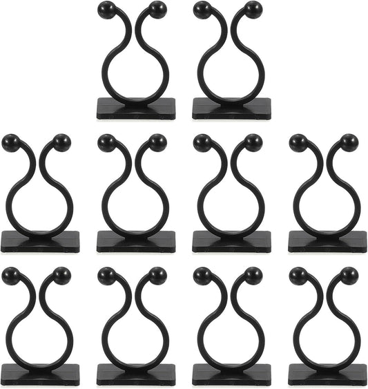 uxcell 100Pcs Plant Climbing Wall Fixture Clips, Plant Fixer Self-Adhesive Hooks Wire Fixing Supporting for Indoor Outdoor Decoration and Cable Wire Fixing (Black, 16.2mm/0.64")