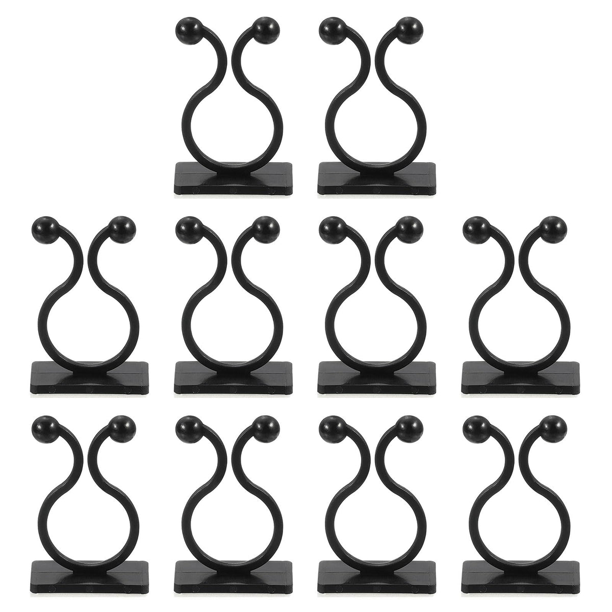 uxcell 100Pcs Plant Climbing Wall Fixture Clips, Plant Fixer Self-Adhesive Hooks Wire Fixing Supporting for Indoor Outdoor Decoration and Cable Wire Fixing (Black, 16.2mm/0.64")