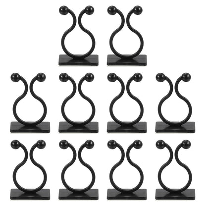 uxcell 100Pcs Plant Climbing Wall Fixture Clips, Plant Fixer Self-Adhesive Hooks Wire Fixing Supporting for Indoor Outdoor Decoration and Cable Wire Fixing (Black, 16.2mm/0.64")