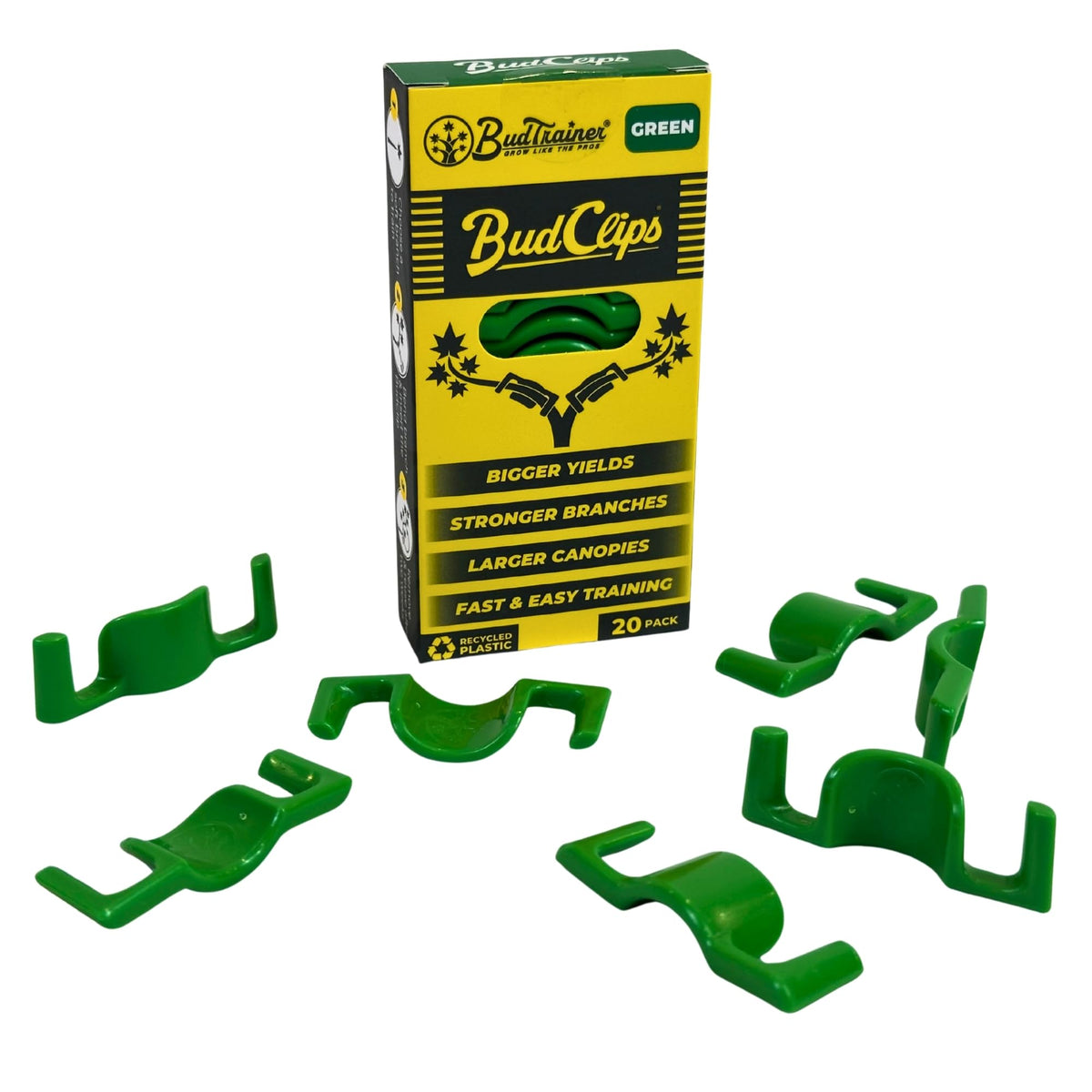 BudTrainer BudClips For Low Stress Plant Training , Black, 20-Pack