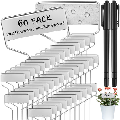 Moxweyeni 60 Pcs Metal Garden Tags Plant Labels,Copper,4 Inch