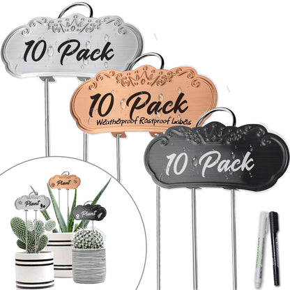 Metal Plant Labels, Waterproof Garden Signs 25 Pack Gold Plant Tags