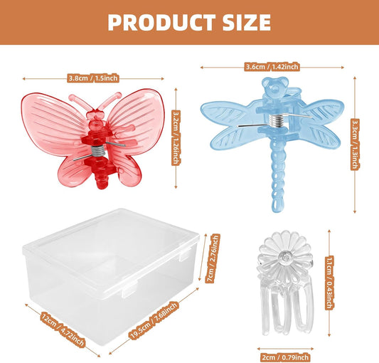 150Pcs Orchid Clips Kit with Butterfly, Dragonfly Clear Plant Clips