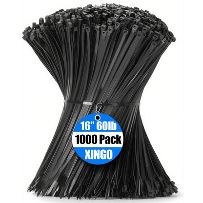 XINGO 1000 PCS Garden Green Zip Ties 8 Inch, 60 LBS Tensile Strength, Self-Locking Nylon Plastic Nylon PA66 Wire Ties for Indoor and Outdoor Use