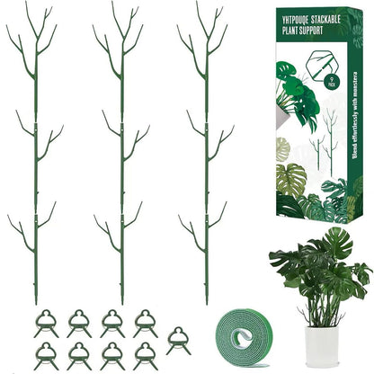 Yhtpouqe 12 Pack Plant Support Stakes, Plant Stakes for Indoor and Outdoor Plants. 39.37inch Plant Sticks with Extension Poles, Plant Clips, Plant Ties for Potted Monstera Plants, Climbing Plants