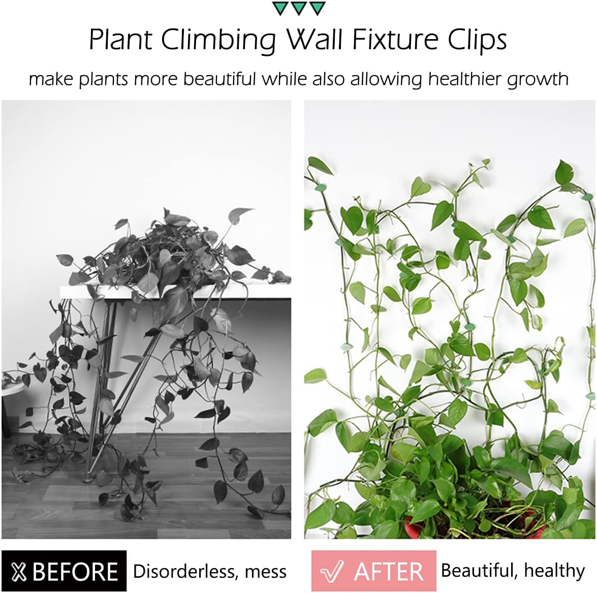 100 Pcs Plant Climbing Wall Fixture Clips, Self-Adhesive Hook for Vines