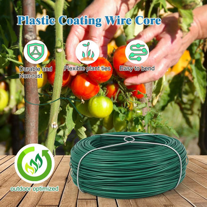 Shintop 328Ft Garden Wire, Green Plant Twist Ties for Climbing Plants
