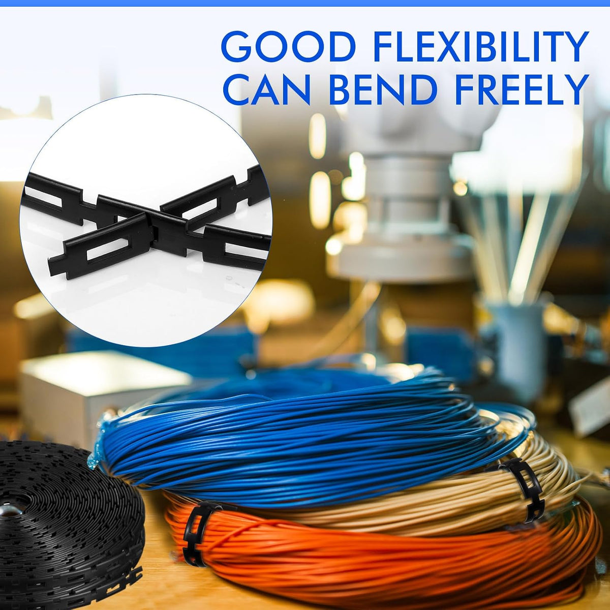 Wesiti 200 Ft Plastic Chain Lock Tree Tie, 1/2 Inch Wide Adjustable