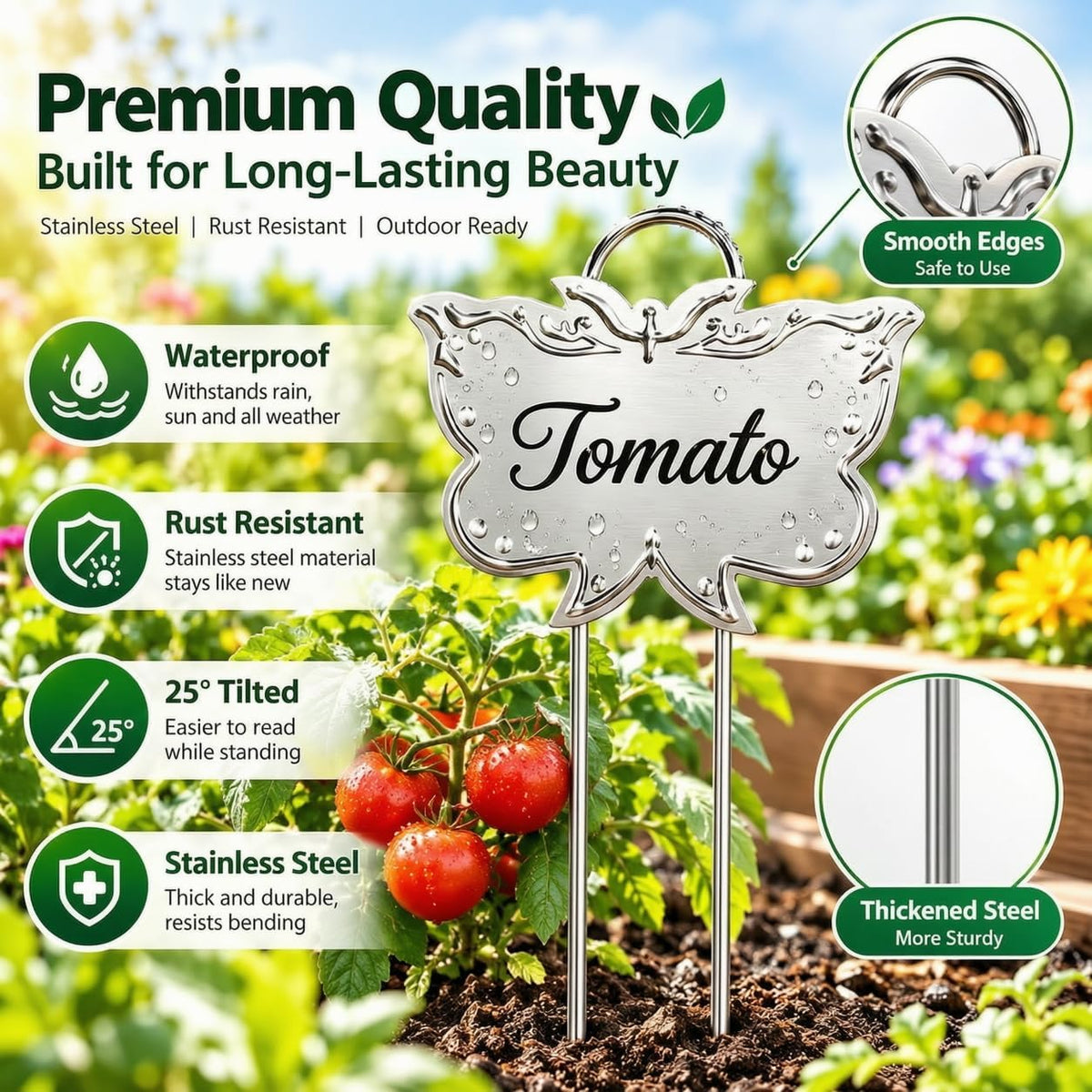 Metal Plant Labels for Outdoor Garden Waterproof 11-Inch 30 Pack