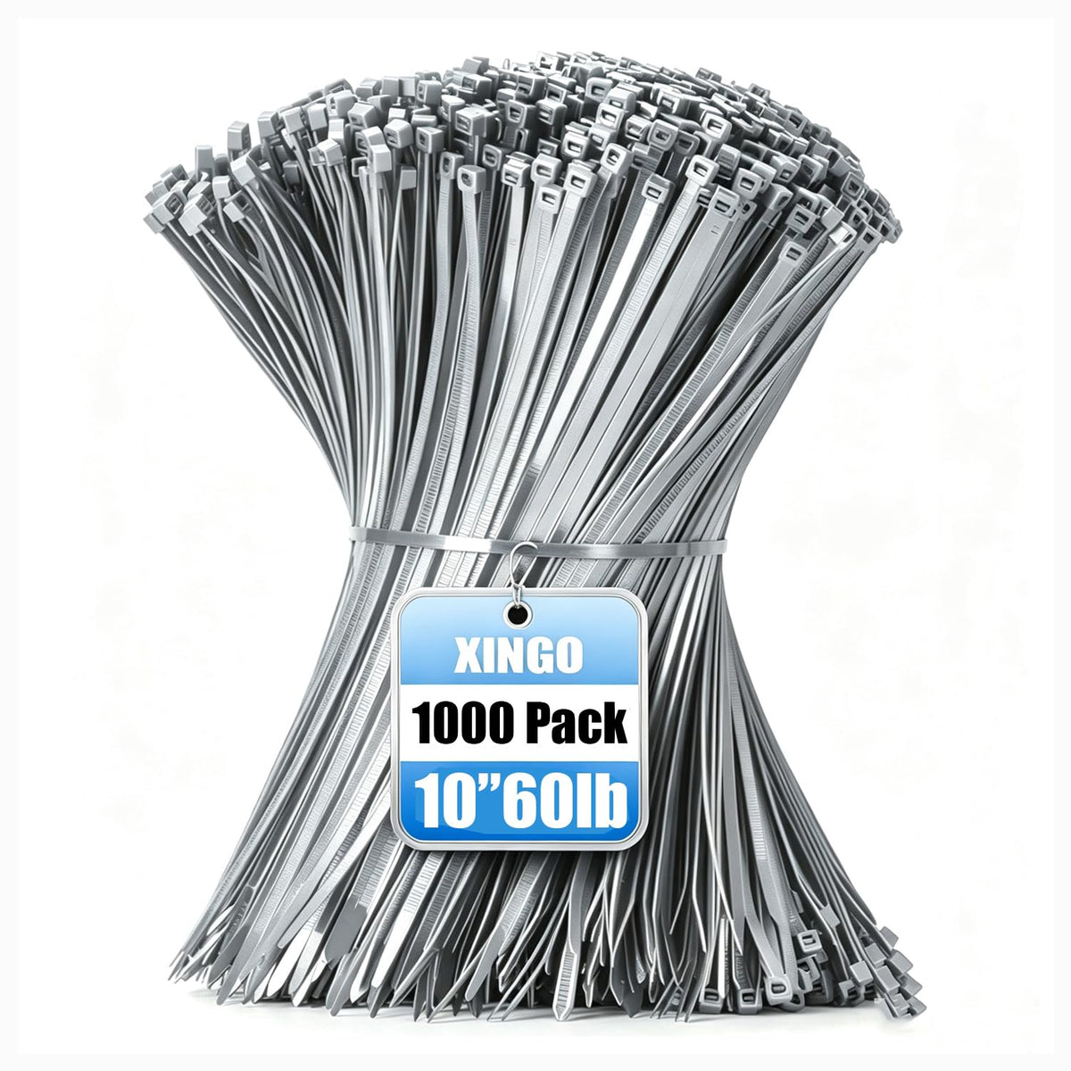 XINGO 1000 PCS Garden Green Zip Ties 8 Inch, 60 LBS Tensile Strength, Self-Locking Nylon Plastic Nylon PA66 Wire Ties for Indoor and Outdoor Use