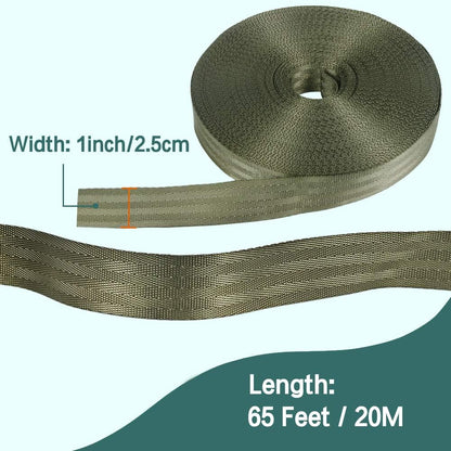 Tenn Well 65 Feet x 1 inch Green Nylon Tree Strap for Staking Support