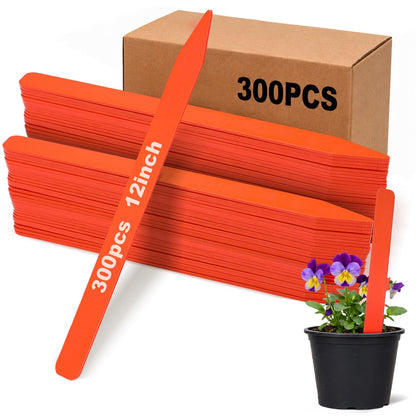 Suclain 300 Pack 12" Wooden Plant Label Natural Garden Tag Field Markers