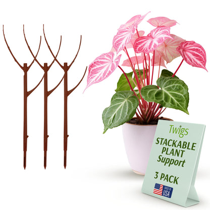 Stackable Monstera Plant Support Stakes, Monstera Dark Green, 5-Pack, 17" L