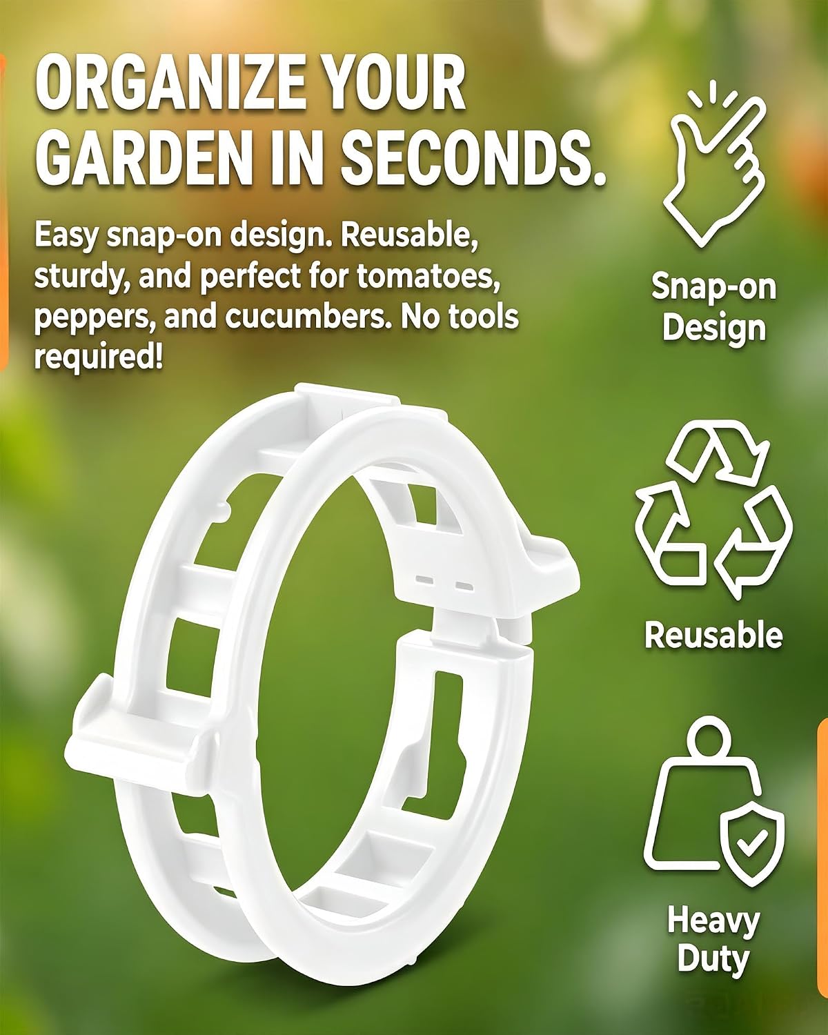 1000 Pcs Tomato Plastic Support Clips, Clips for Climbing Plants, Reusable Tomato Trellis Twines for Fruit, Flower, Farm, Vegetable Garden & Gardening Supplies (Black,1000)