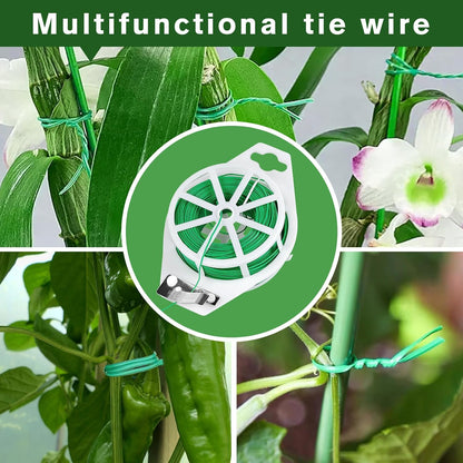 656FT Garden Twist Tie Wire with Cutter, Rustproof for Plants & Home Use
