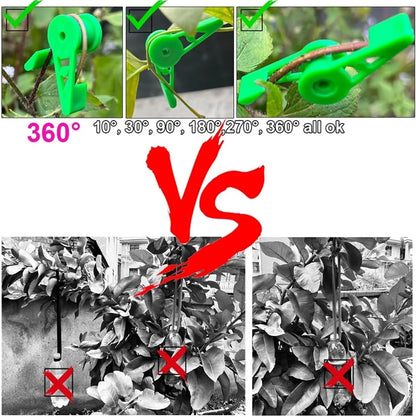 Branch bender 100pcs Plant Branches Bender Training Clips Garden Stem Trainer Clips 270 Degree Adjustable Planter Holder For Low Stress Training Tool for Plant Bonsai Garden Home(Green)