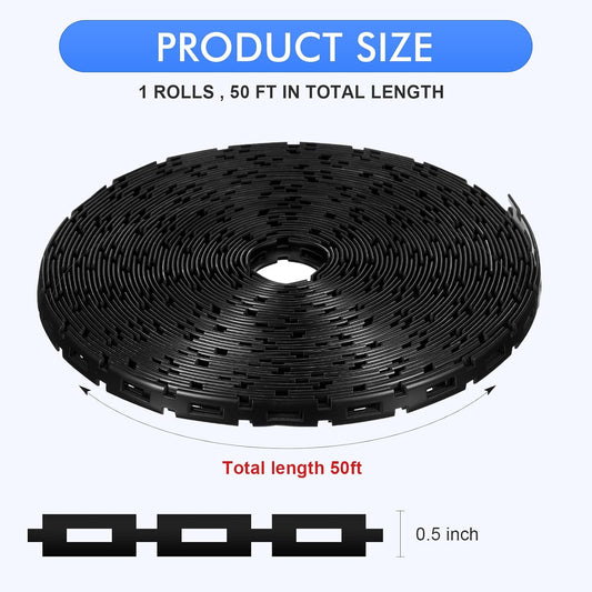 Wesiti 50 Ft Plastic Chain Lock Tree Tie, 1/2 Inch Wide Adjustable