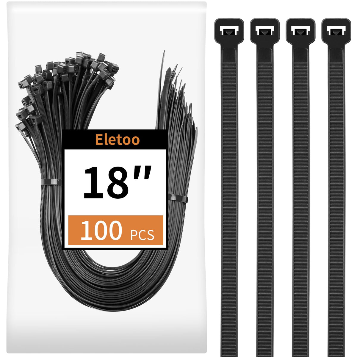 18 inch Green Zip Ties Heavy Duty 100 Pack Long Cable Ties 75 LBS