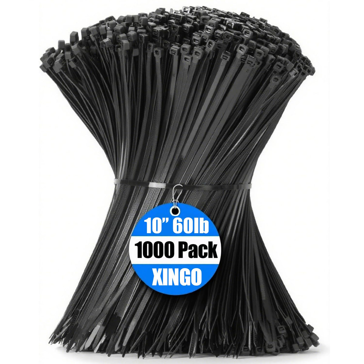 XINGO 1000 PCS Garden Green Zip Ties 8 Inch, 60 LBS Tensile Strength, Self-Locking Nylon Plastic Nylon PA66 Wire Ties for Indoor and Outdoor Use