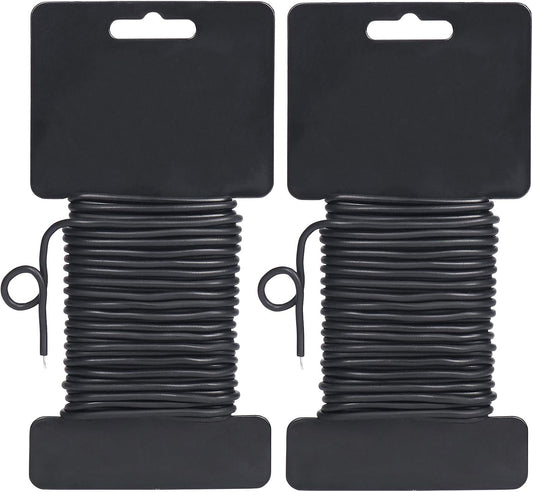 Shintop 3.5mm Garden Ties, Reusable Plant Twist Tie Black Heavy Duty Soft Plant Wire for Gardening, Home, Office (52.5 Feet)