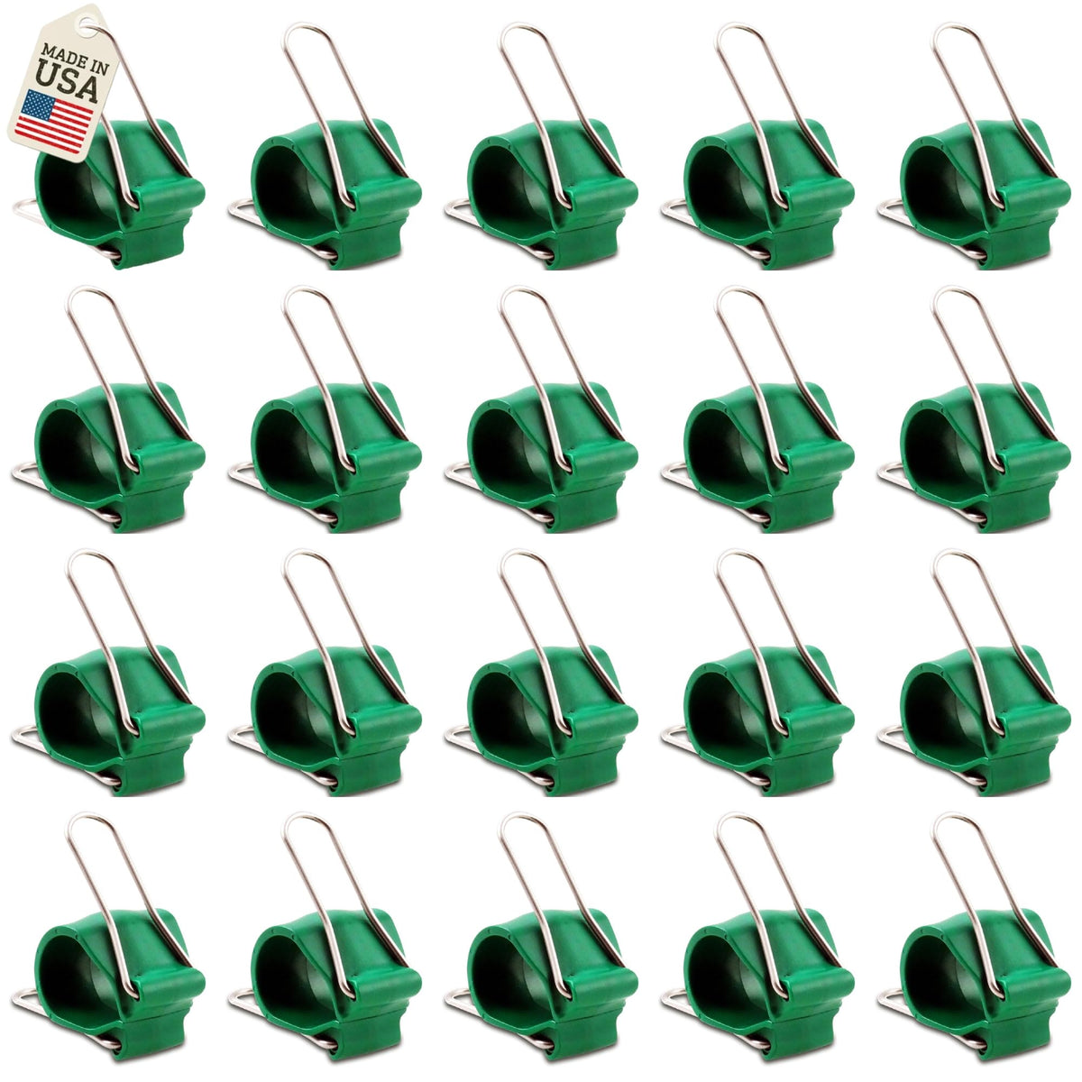 Reusable Greenhouse Clips Made in USA – Orchid Clips, Plant Support Clips & Cord Clips – Heavy-Duty, Weather-Resistant & Durable – Secure Stems, Vines, Wires, Cables, Tomato Plants – Indoor & Outdoor