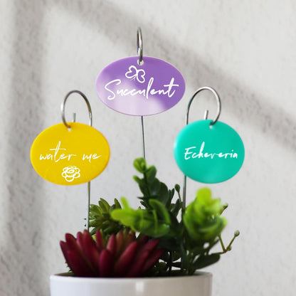 Temlum Acrylic Plant Labels for Indoor & Outdoor Plants, Multicolor 25pcs
