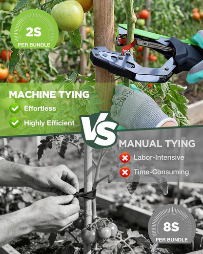 WORKPRO Plant Tying Machine with Gloves & 20 Rolls of Tape & 10,000 Staples