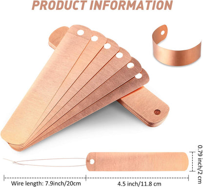 Hotop 30 Pcs 4.5 Inch Copper Plant Tags Metal Tree Tags