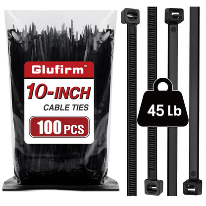 Green Zip Ties 8 inch (1000 Pack), 45lb Tensile Strength, Cable Ties for Indoor and Outdoor Use, UV and Cold Resistant Wire Ties for Home, Garden, Fencing, Glufirm