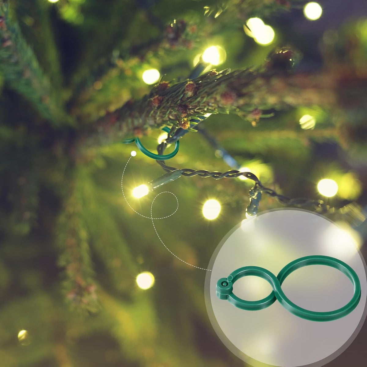 Willbond 400 Pcs Christmas Light Clips, Plastic Branch Light Clip