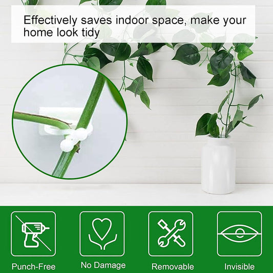 Yosoo 100PCS Plant Climbing Wall Fixture,Wall Vines Fixing Clip,Self Adhesive Branch Fixture Securing Clip,for Growing Supports for The Garden,Balcony,Greenhouse,or Indoor Plants(White)