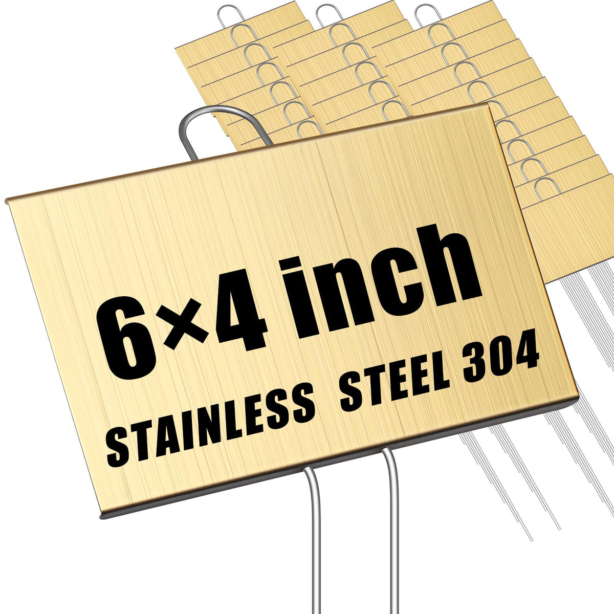 Landhoow 12 Pcs Large Plant Marker, 6'' X 8'' with 13'' Stake, Silver