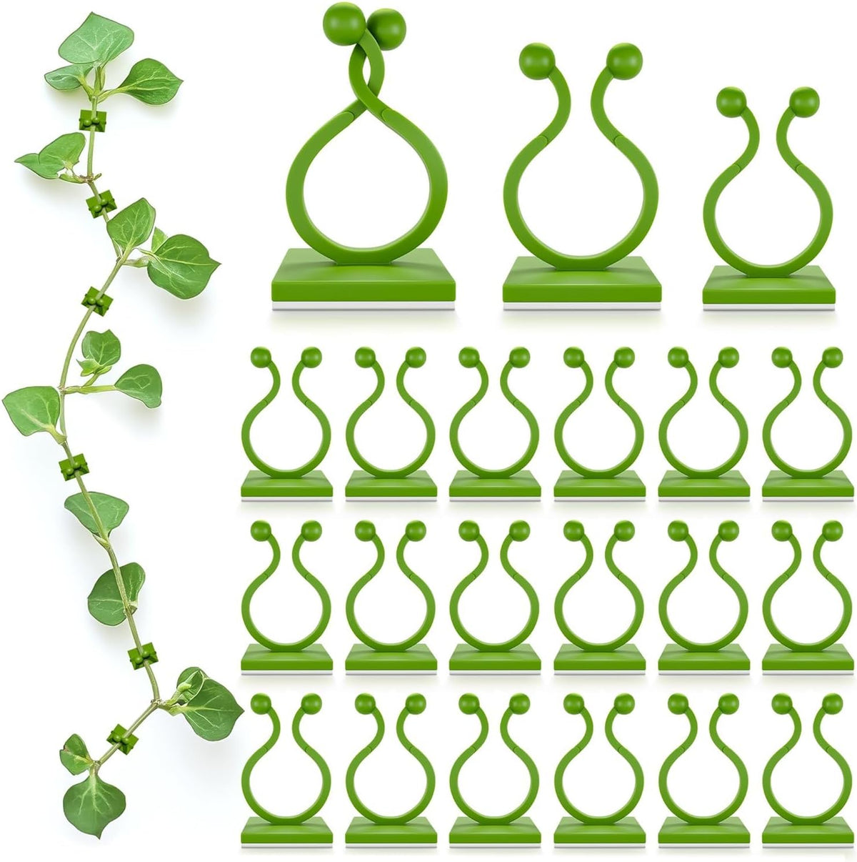 110 Pcs Wall Plant Clips for Climbing Plants, Self-Adhesive (Green)