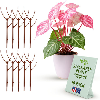 Stackable Monstera Plant Support Stakes, Monstera Dark Green, 5-Pack, 17" L