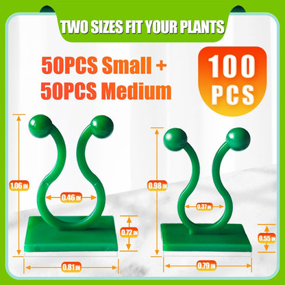 100Pcs Wall Plant Climbing Fixer Clips for Wall Vines Traction Fixing,Green
