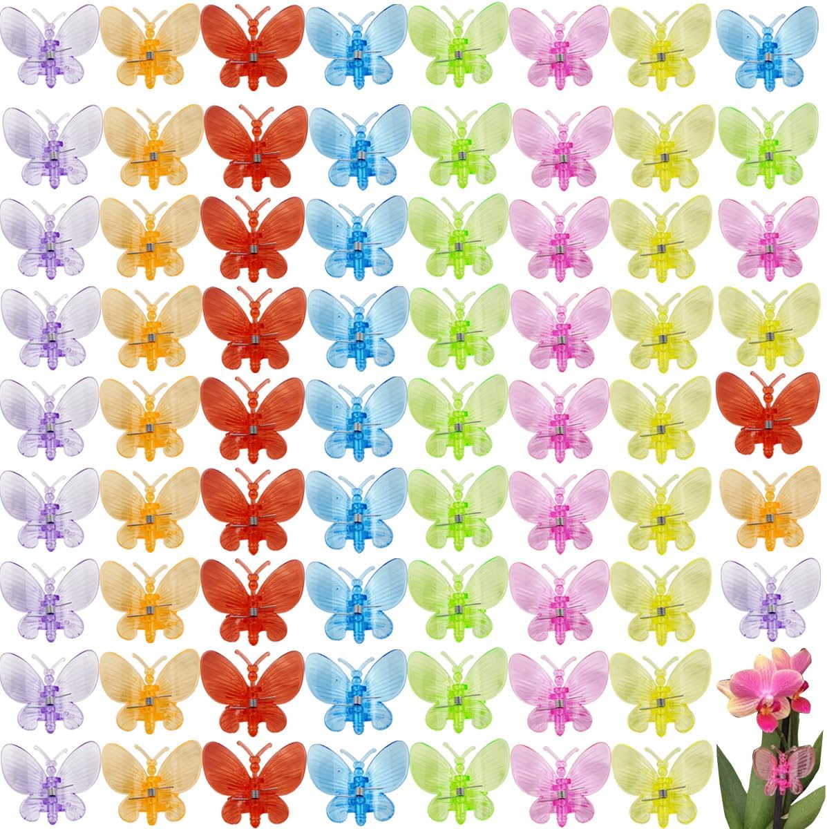 GXXMEI 70PCS Orchid Clips Butterfly Plant Clips Orchid Support Clips Vine Clips Plant Clips for Support Flower Orchid Vine