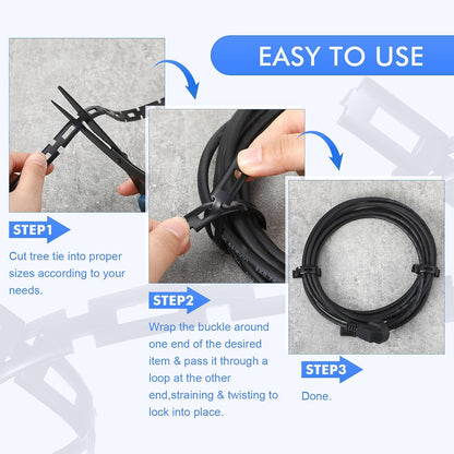 Wesiti 200 Ft Plastic Chain Lock Tree Tie, 1/2 Inch Wide Adjustable