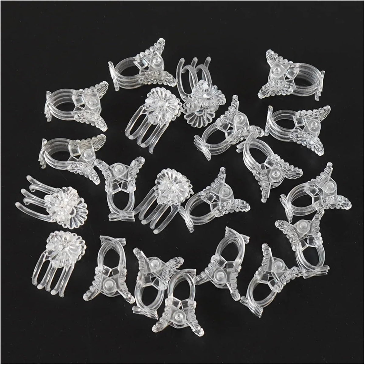 200PCS Clear Plant Clips for Garden, 5-Claw Orchid Stem Support Clamps