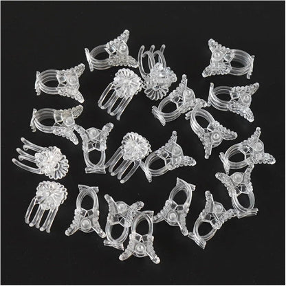 200PCS Clear Plant Clips for Garden, 5-Claw Orchid Stem Support Clamps