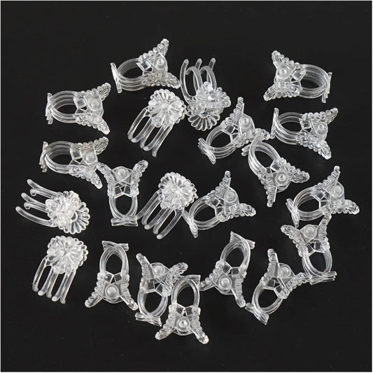 200PCS Clear Plant Clips for Garden, 5-Claw Orchid Stem Support Clamps