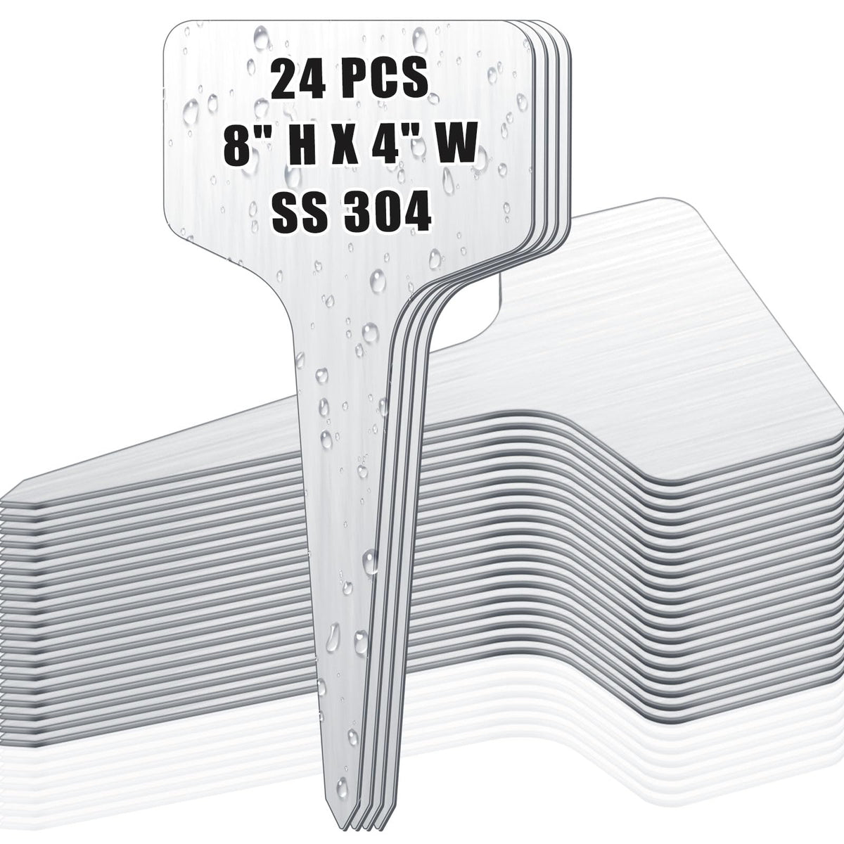 Hicarer 24 Pcs Metal Plant Labels, Stainless Steel 4" x 2.4" Garden Markers