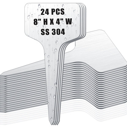 Hicarer 24 Pcs Metal Plant Labels, Stainless Steel 4" x 2.4" Garden Markers