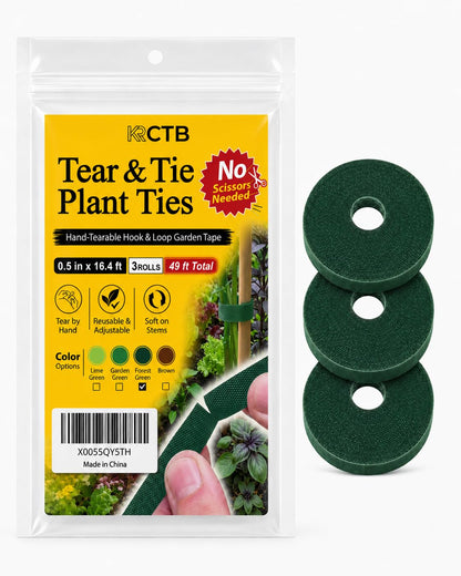 Hand Tearable Plant Ties, Garden Ties for Plants, Brown
